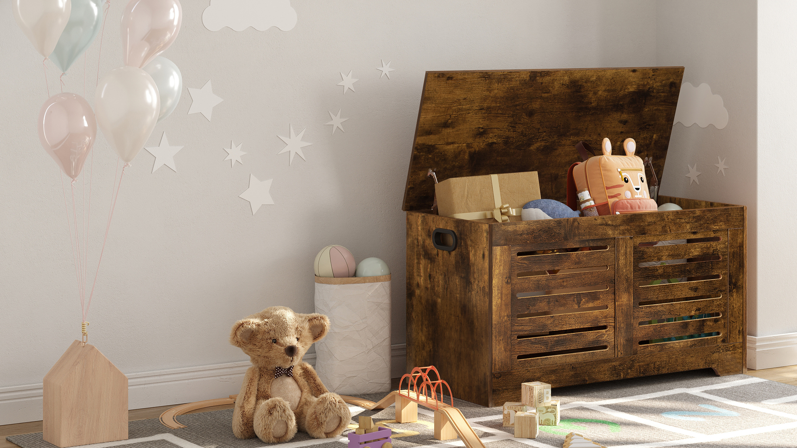 トライアルセット・サンプル Jiyong Amazon.com: DINZI LVJ Storage Chest, Flip-Top Wooden Toy Box with